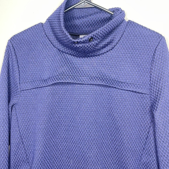 SHAPE Post Workout Overcast Sweatshirt Mock Neck Textured Purple Size Small - Picture 3 of 7